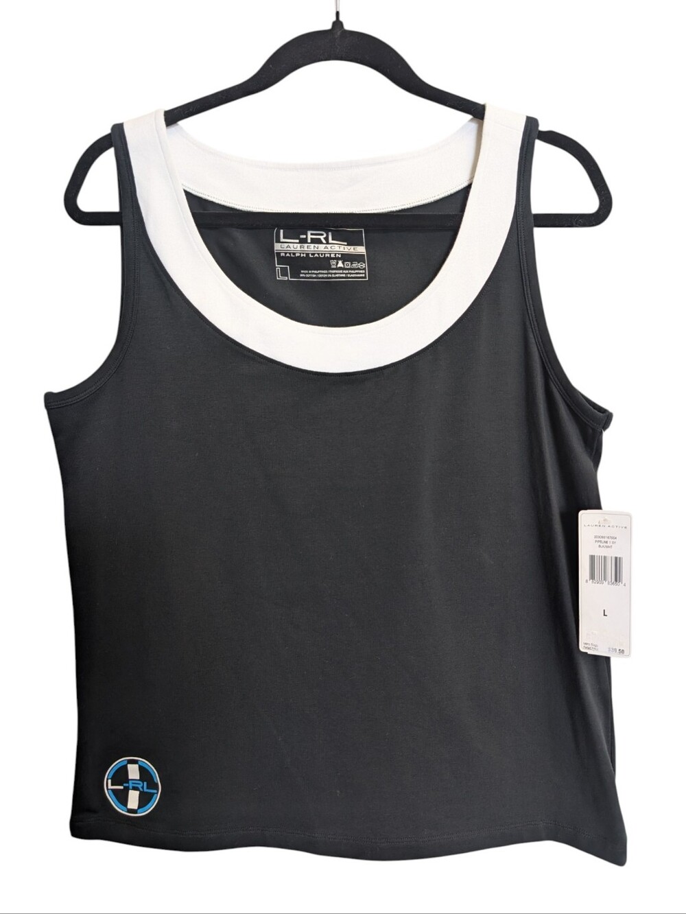 Lauren Ralph Lauren Active Black Tank Top Sz L